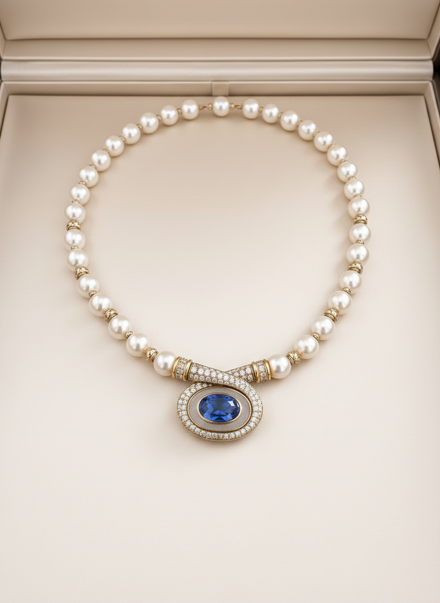 Bulgari No Heat Ceylon Sapphire and Diamonds Necklace