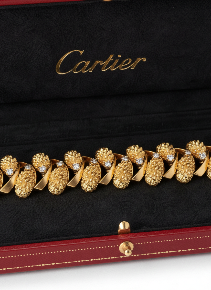 Cartier Gold Textured Bracelet