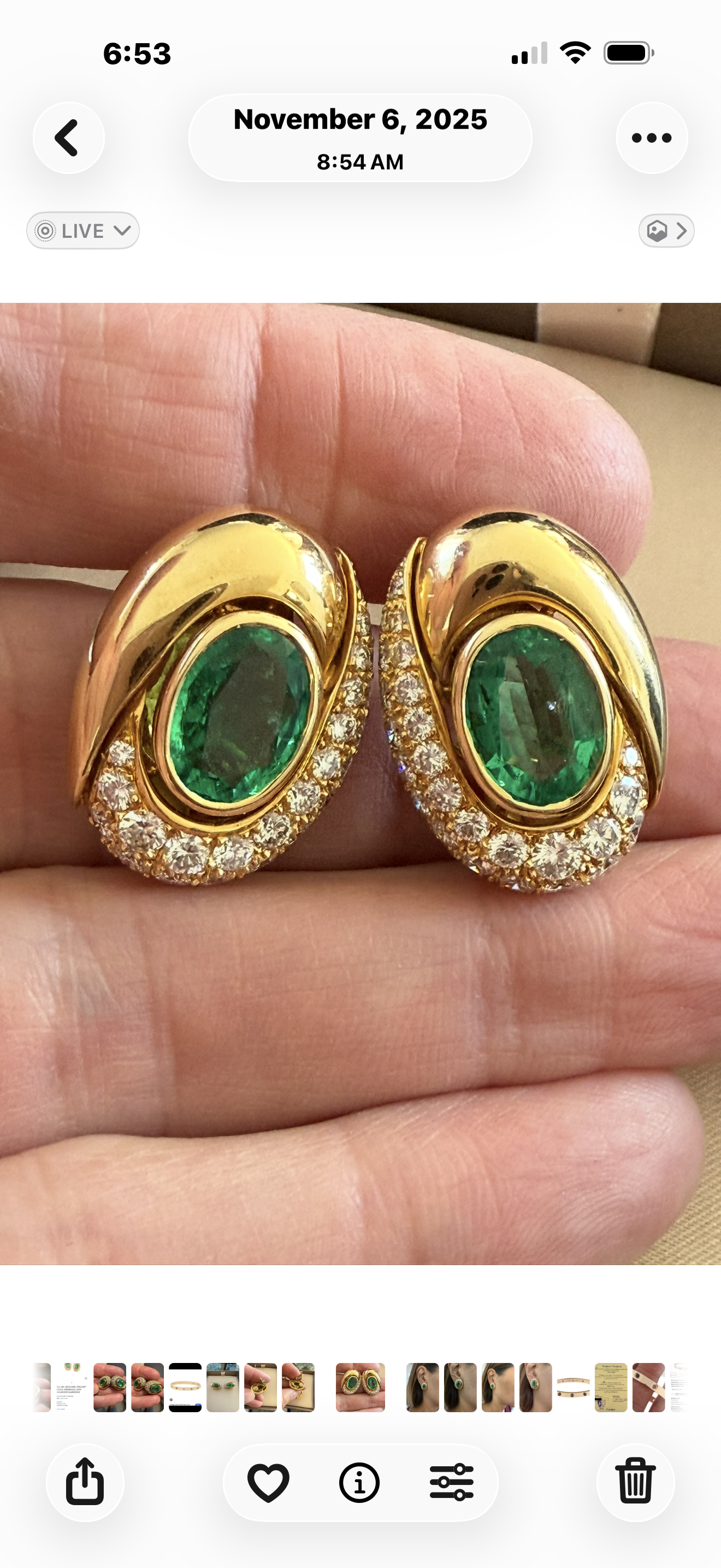 BVLGARI Emerald & Diamond Gold Earrings