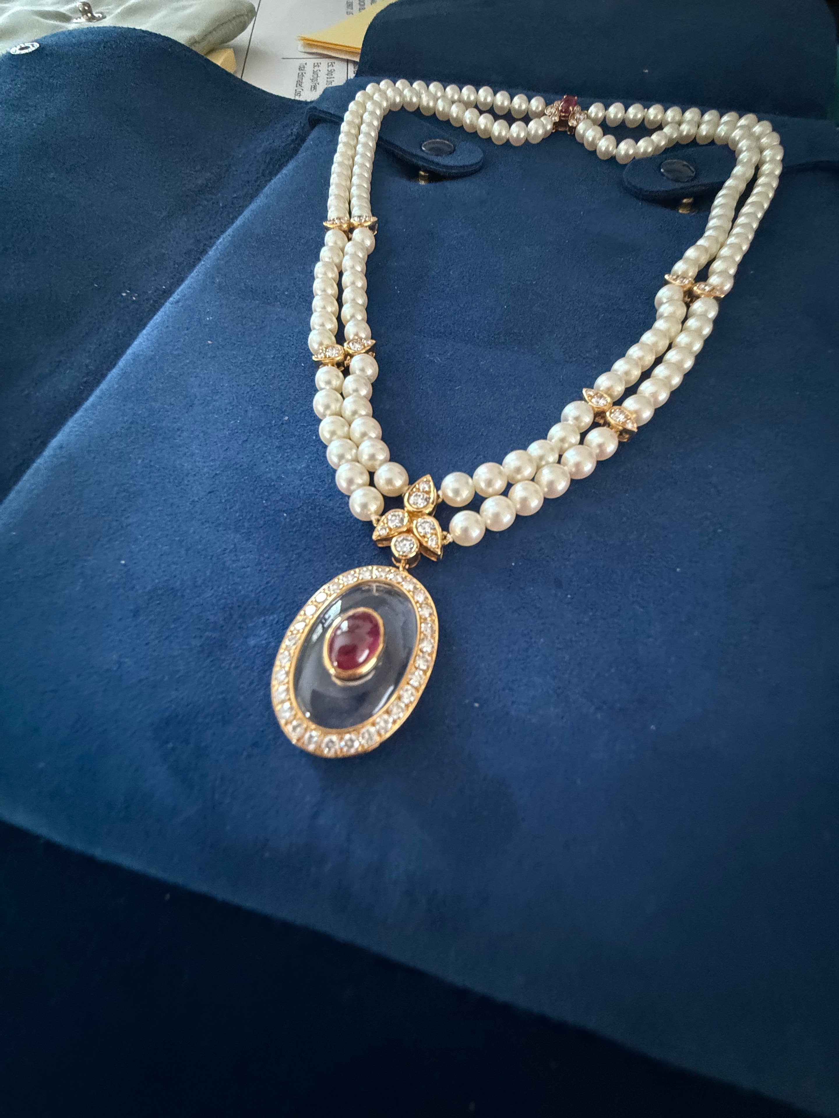 Van Cleef and Arpels Ruby & Crystal Necklace