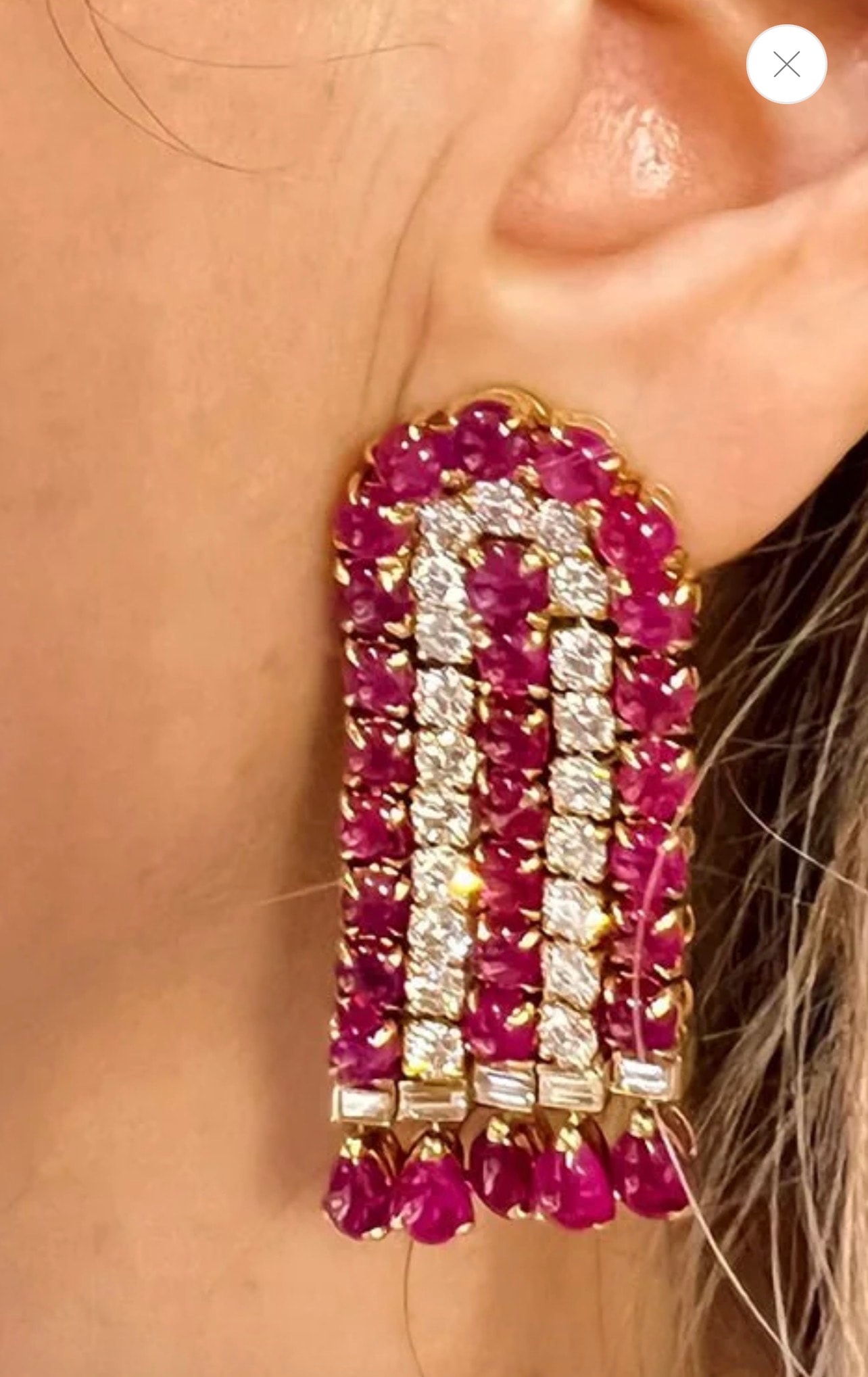 Bvlgari Ruby & Diamond Chandelier Earrings
